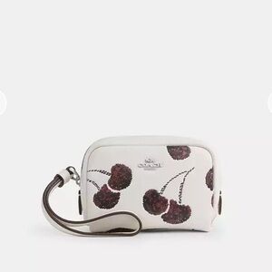 Coach Pouch Wristlet With Cherry Print NWT